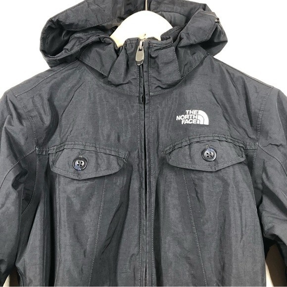 The North Face Hyvent Belted Rain Trench Coat Black Small - Picture 2 of 11